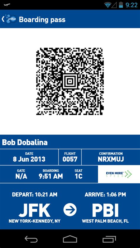 jetblue boarding pass.